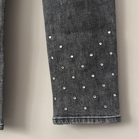 ANTHROPOLOGIE PILCRO HIGH-RISE SLIM EMBELLISHED JEANS SIZE 28 BLACK - Picture 4 of 8